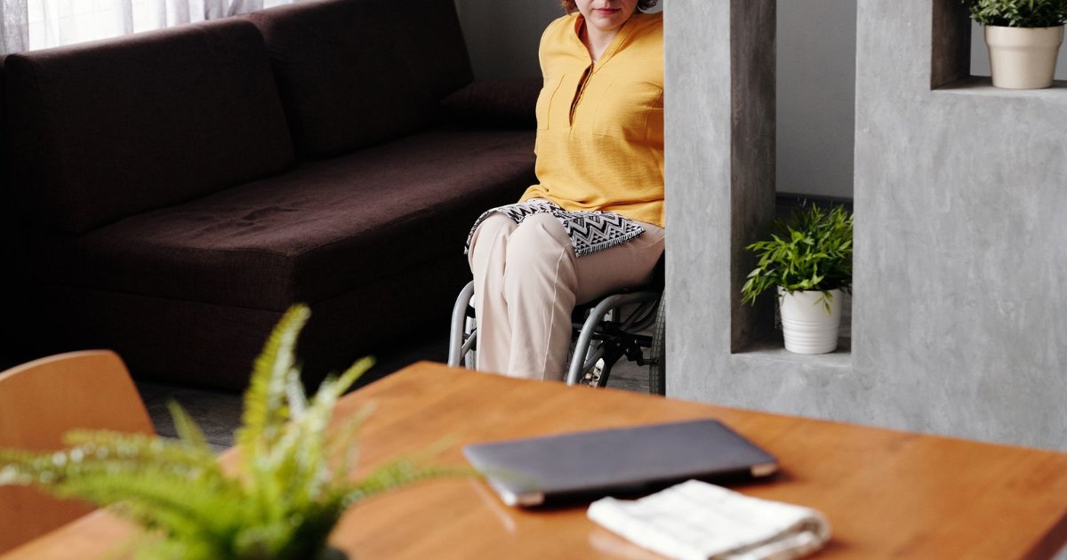 Wheelchair user at home Wheelchair user at home