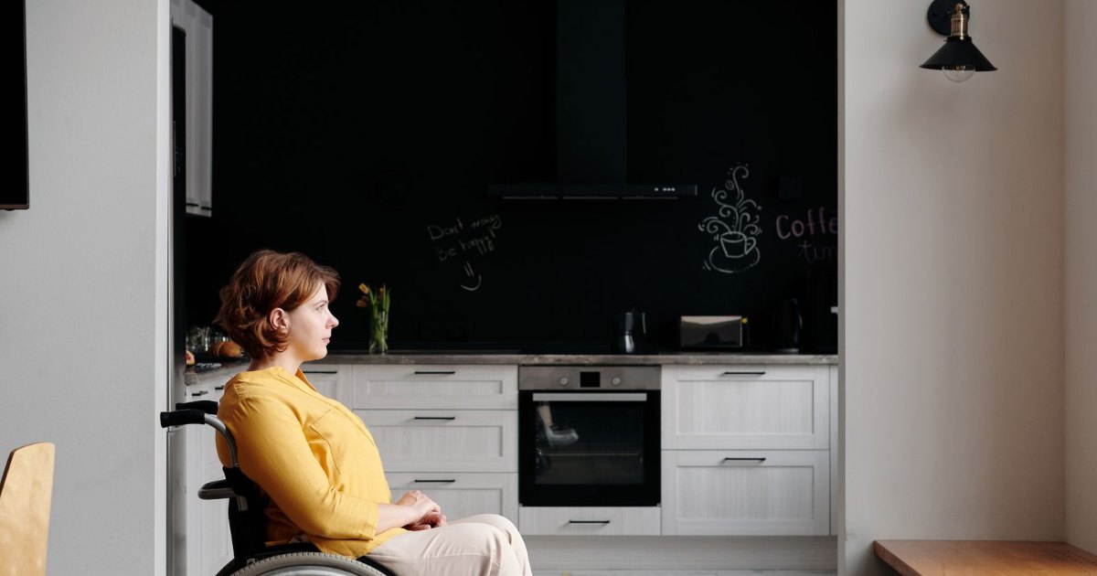 Wheelchair user at home Wheelchair user at home