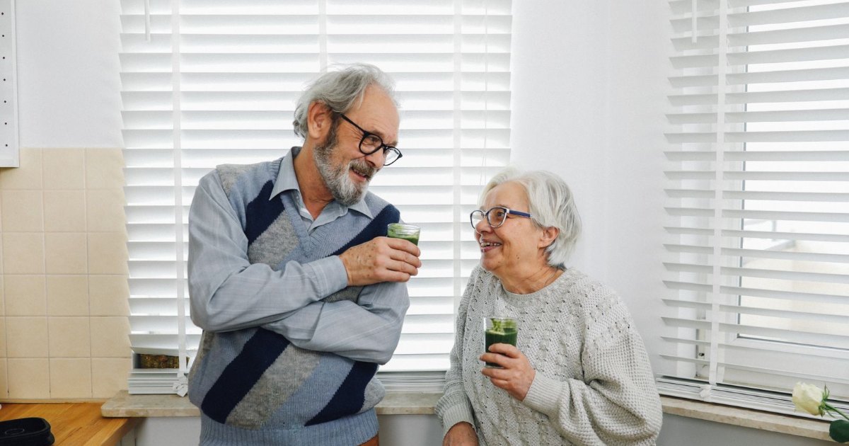 Older couple together at home