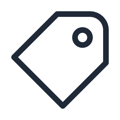 Outline icon of a price tag representing pricing